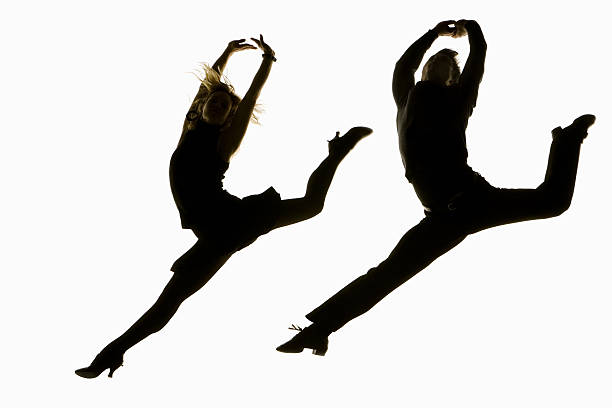 Senior couple dancing at a dance studio