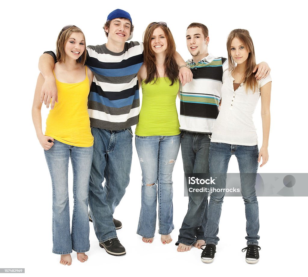 Cinco jovens amigos - Foto de stock de Figura para recortar royalty-free