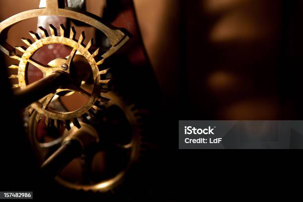 Old Clock Gear Closeup Stock Photo - Download Image Now - Machinery, Brass, Clock