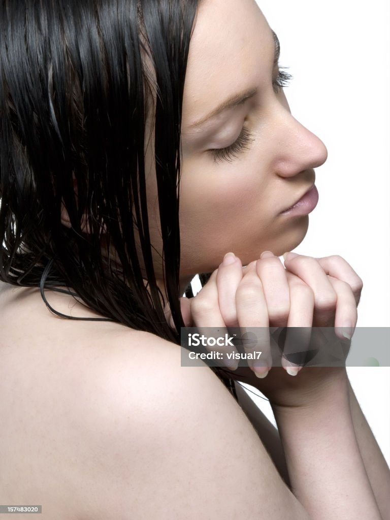 Donna Pregare - Foto stock royalty-free di Adolescente