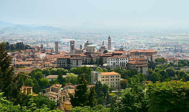 View on Bergamo stock photo