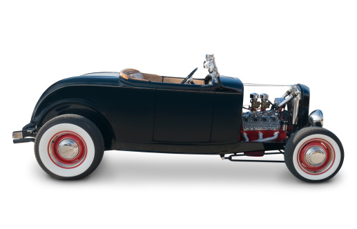 An original 1932 Ford Roadster. Clipping Path on vehicle. 