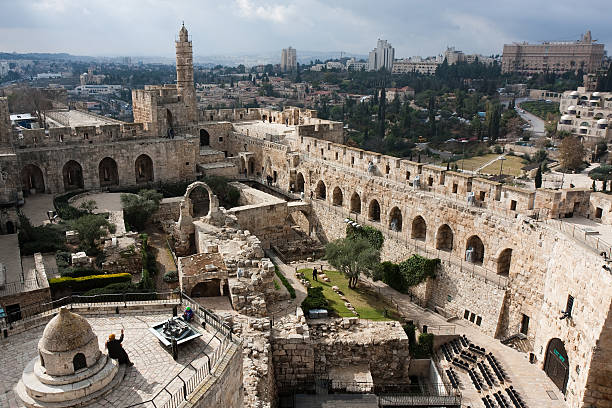 david tower, vecchia di gerusalemme - jerusalem foto e immagini stock