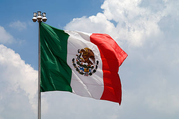 istock Flag of Mexico with blue sky 157483422