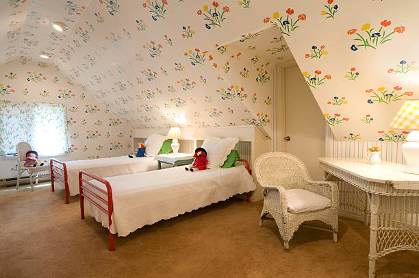 Childrens bedroom  twin bed stock pictures, royalty-free photos & images