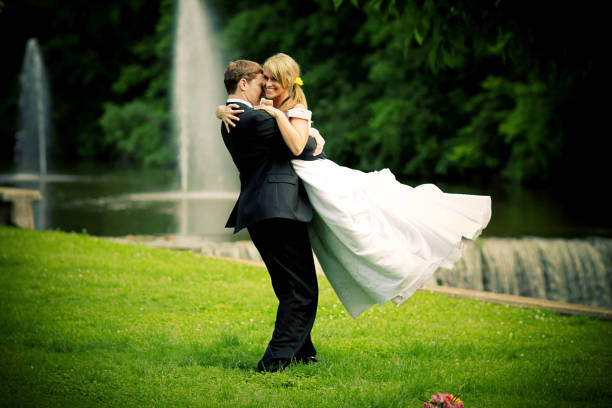 istock Best Bride and Groom Happy Wedding Dress 157483754
