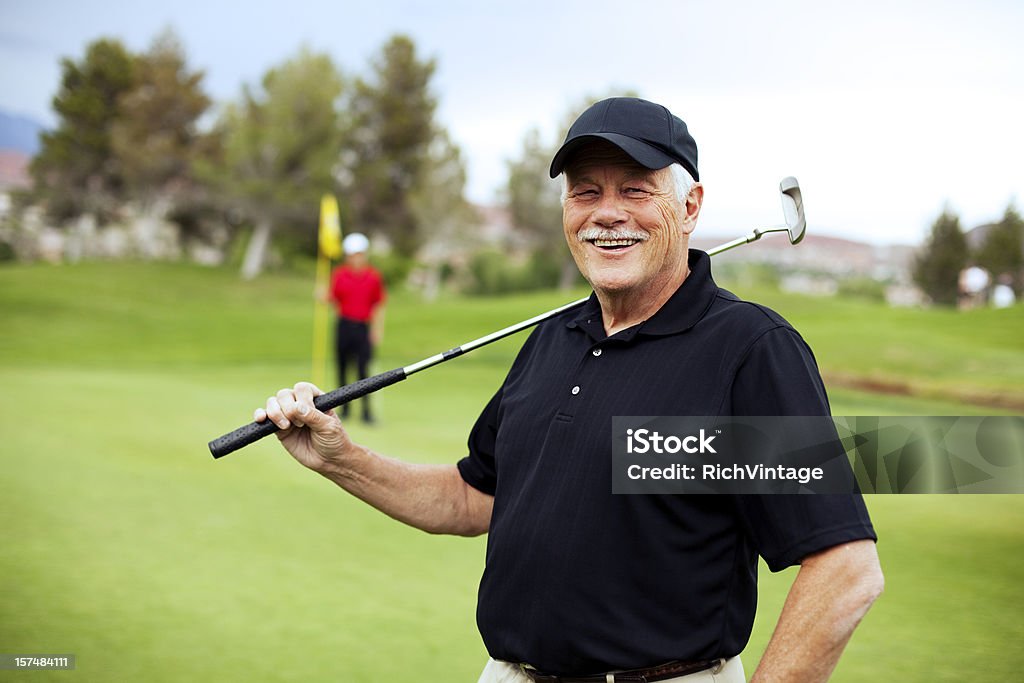 Jogador de golfe sênior - Foto de stock de Boina de Golfe royalty-free