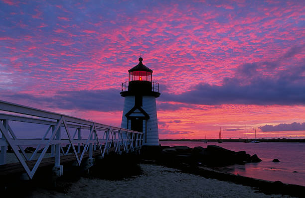 brant ponto farol - lighthouse massachusetts beach coastline imagens e fotografias de stock