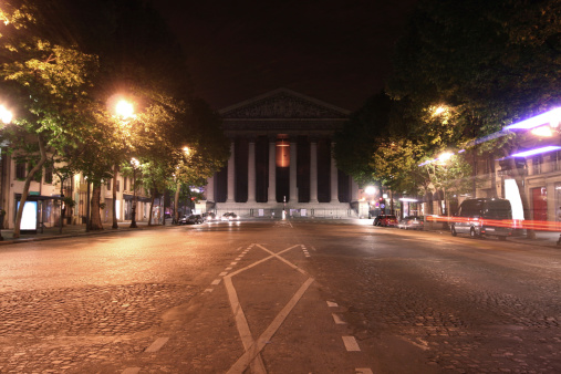 La Madeleine in the night, Paris famous church in a non common view a night shot