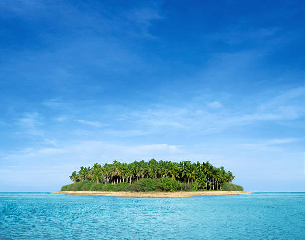 tropical island - onbewoond eiland stockfoto's en -beelden