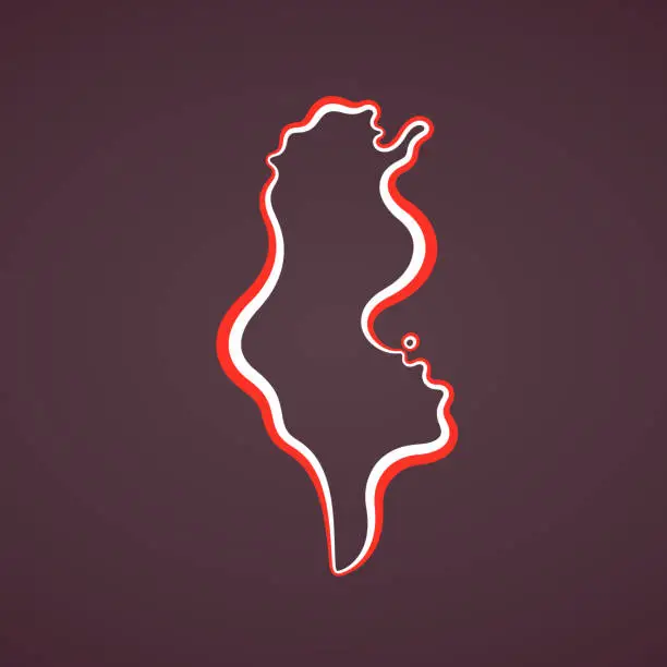 Vector illustration of Tunisia - Outline Map