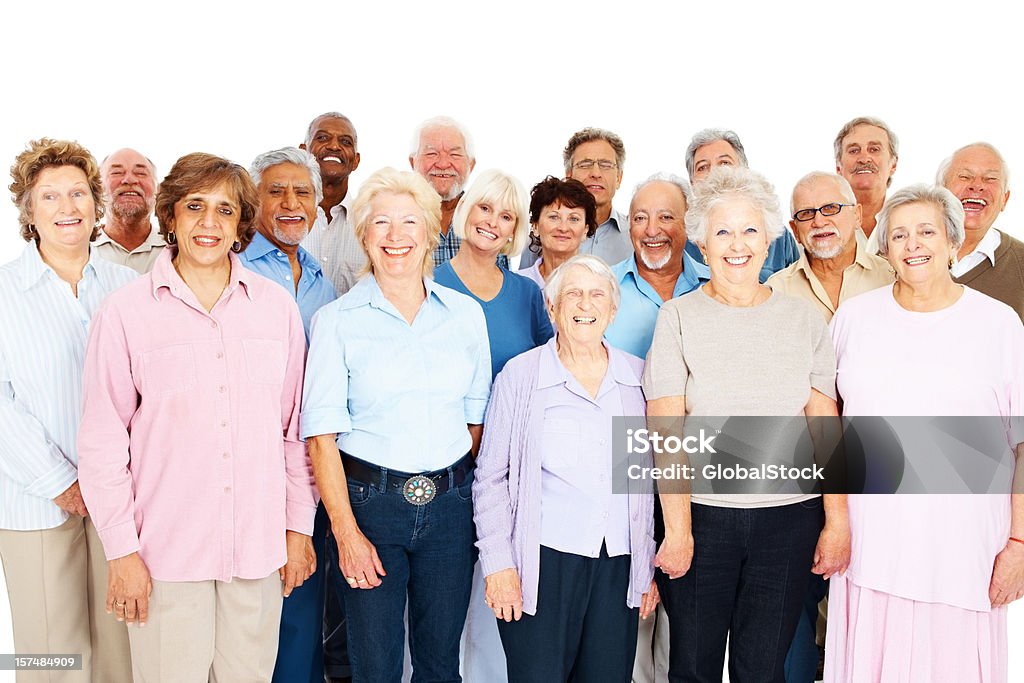 Grupo de senior pessoas contra fundo branco - Royalty-free Terceira idade Foto de stock