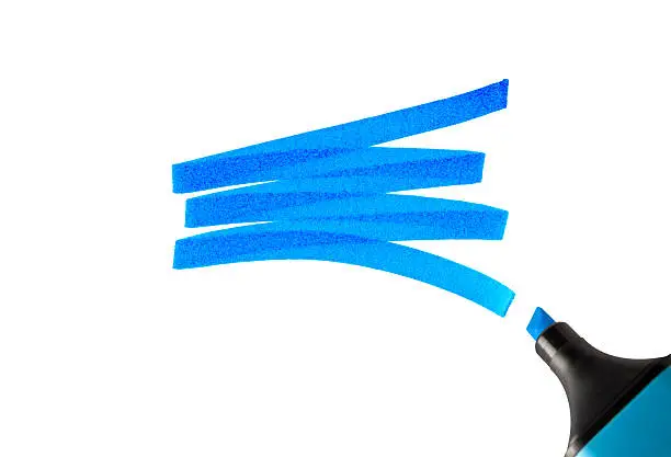 Swash of a highlighter pen, isolated on white. 