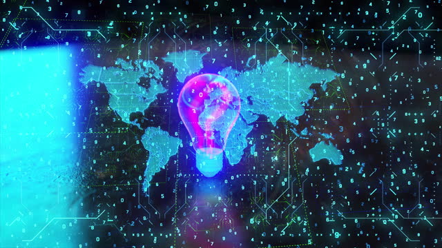 Energy Concept, Lamp, Bulb, world map