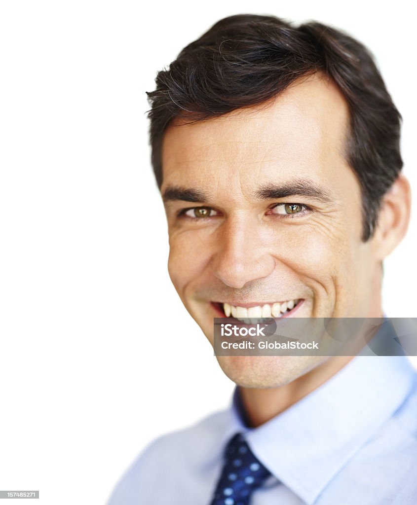 Primo piano di un maturo Uomo d'affari sorridenti - Foto stock royalty-free di 40-44 anni