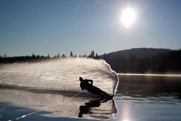 istock Water skier cutting it up 157485460
