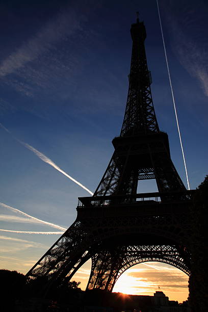 The Paris Eiffel Tower at Night with Stars.