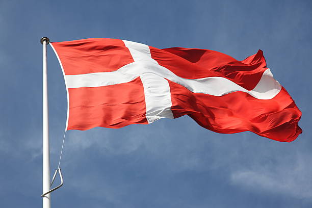 Danish flag - triangular polygonal pattern