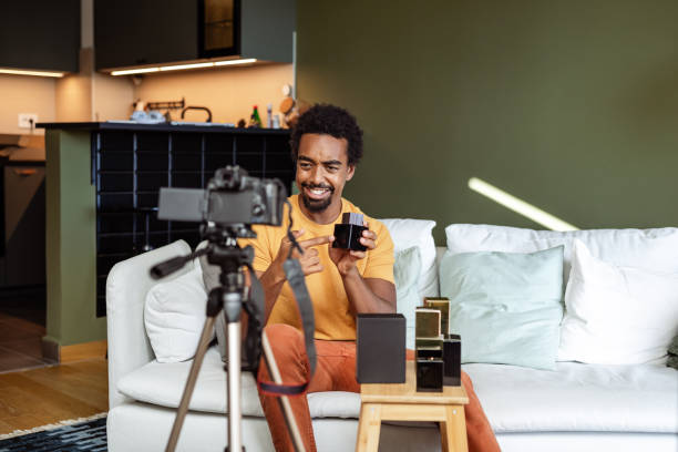 istock African American Man Vlogs His Scent Collection 1574936462