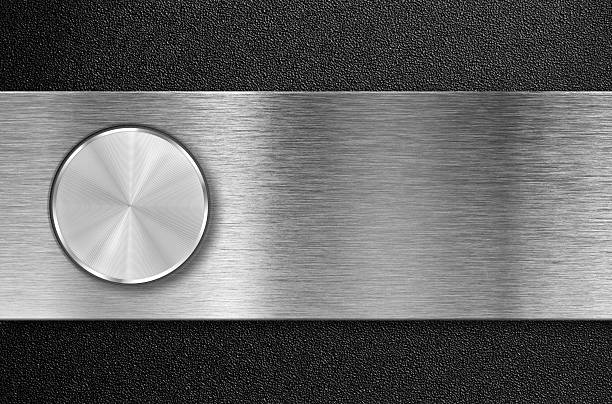 istock knob button on metal aluminum plate 157494789
