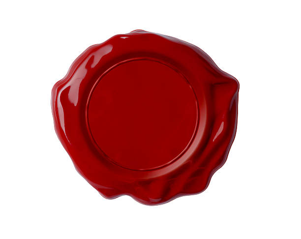 istock Blank red wax seal on a white background 157495044