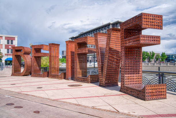 Reno, NV - May 24, 2023: Believe Sculpture in the Riverwalk district in downtown Reno created by Laura Kimpton and Jeff Schomberg