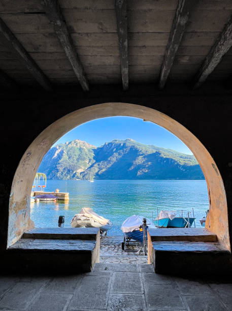 istock Lake, boats and the mountains 1574958500