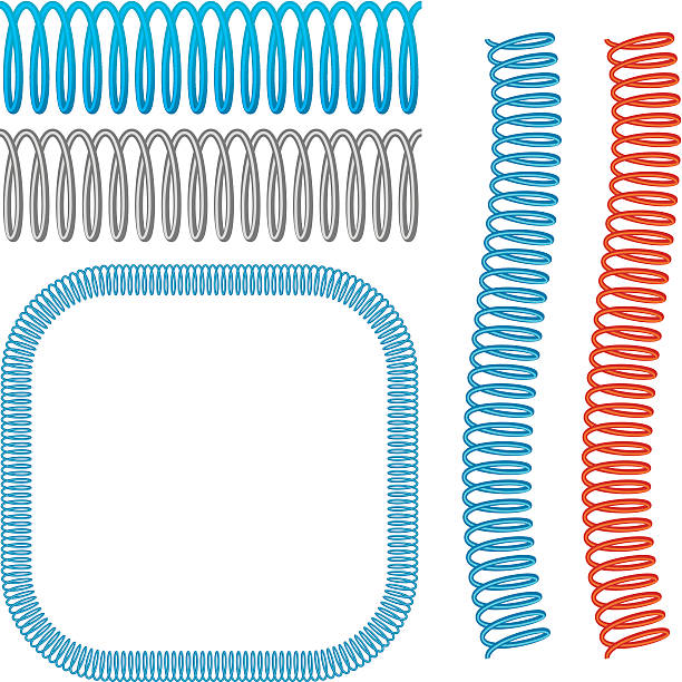 illustrations, cliparts, dessins animés et icônes de spirale fil - springs spiral flexibility metal