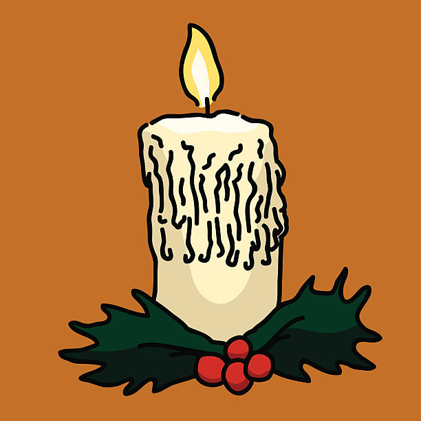 Christmas Candle vector art illustration