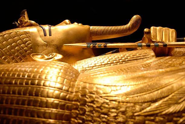 King Tut's golden tomb in Egypt stock photo