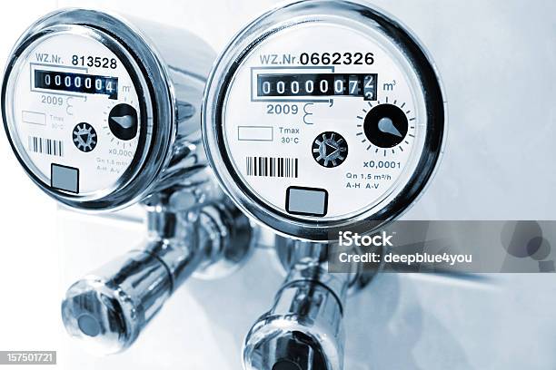 New Installed Water Meter In Bathroom Stock Photo - Download Image Now - Financial Bill, Water Meter, Meter - Instrument of Measurement