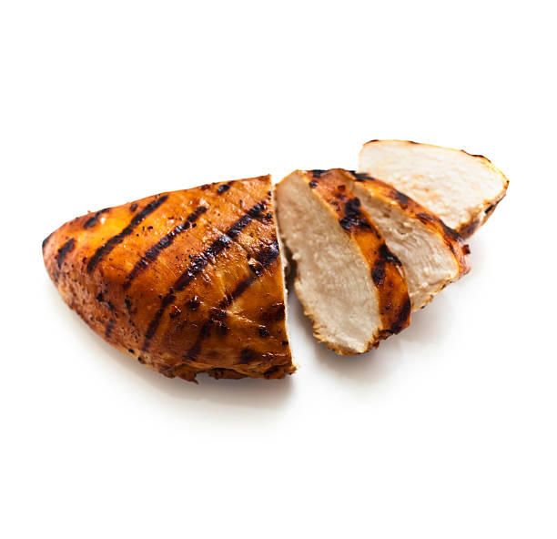 istock A sliced grilled chicken breast on a white background 157501922