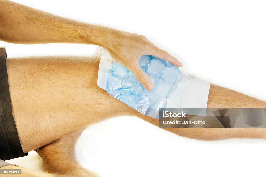 Gelo na articulação do joelho - Royalty-free Saco de Gelo Foto de stock
