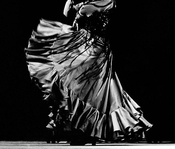 Flamenco dancer's skirt and shawl stock photo