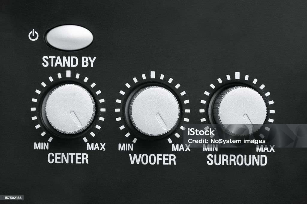 Botones de sonido envolvente dispositivo resultado máximo - Foto de stock de Botón de control libre de derechos