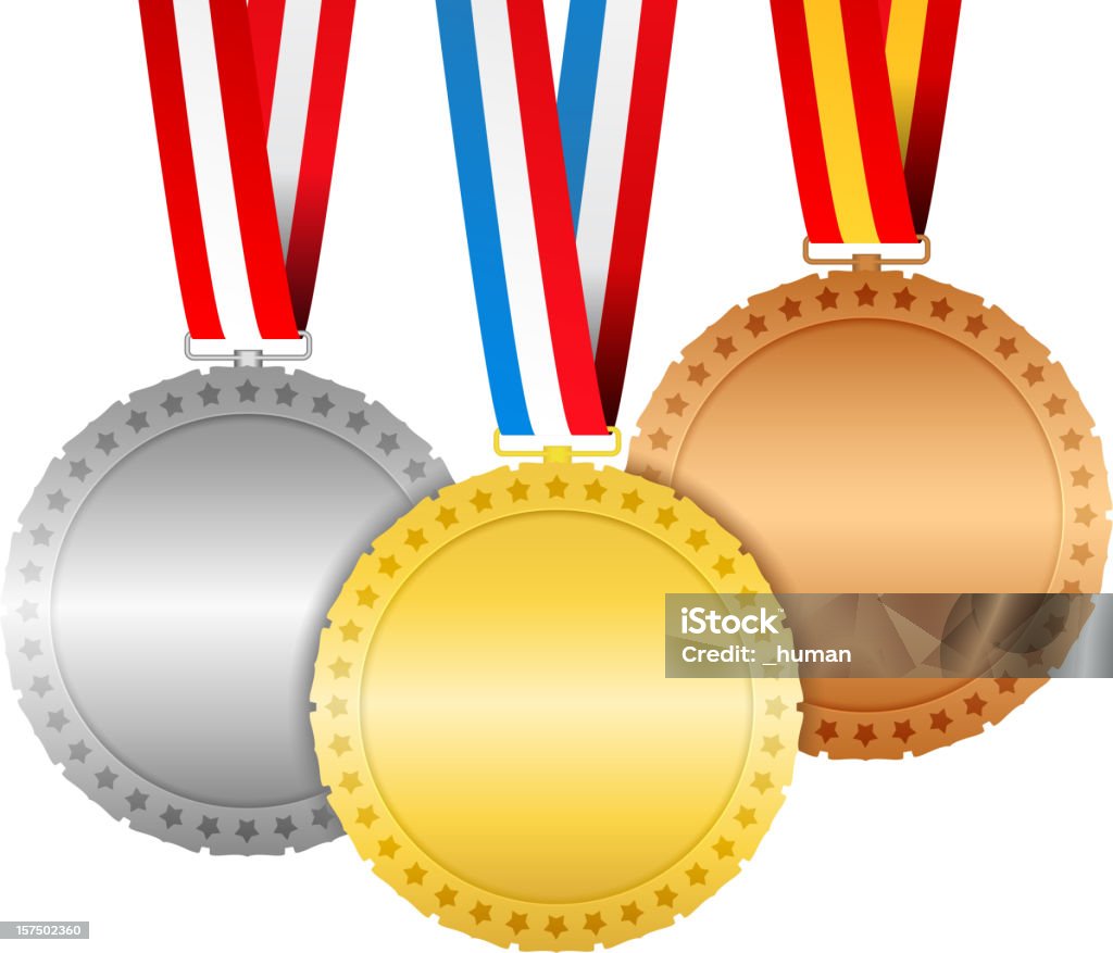 Medalhas - Vetor de Bronze - Descrição de Cor royalty-free