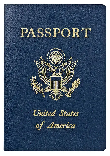 Photo of Passport - USA. Clipping Path.