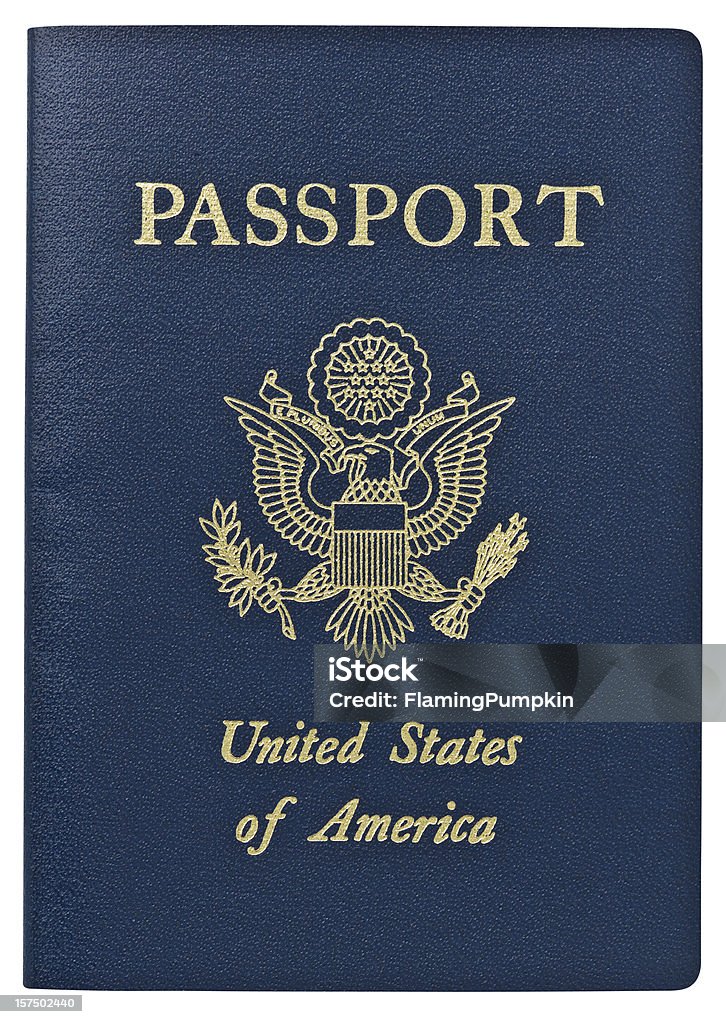 Passport-EUA. Traçado de Recorte. - Foto de stock de Passaporte royalty-free