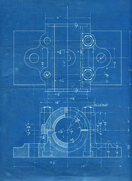 Photo of machine part blueprint