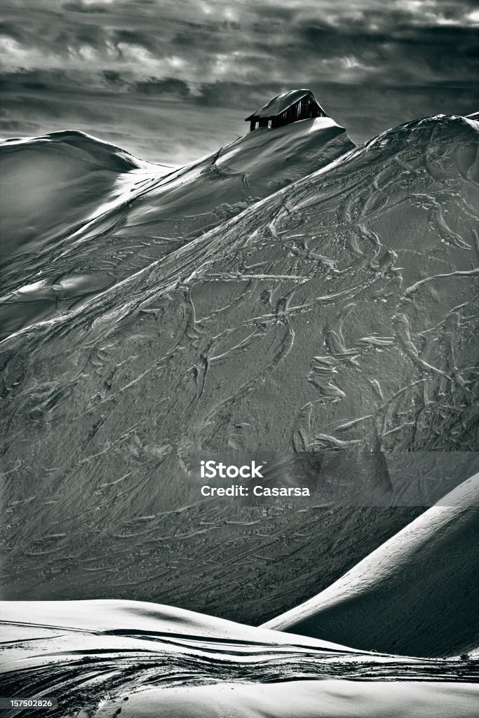 Zima w górach - Zbiór zdjęć royalty-free (Czarno biały)