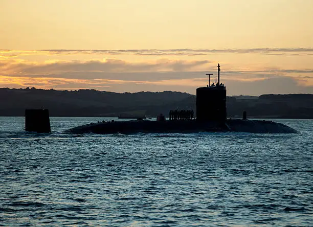 submarine at dusk