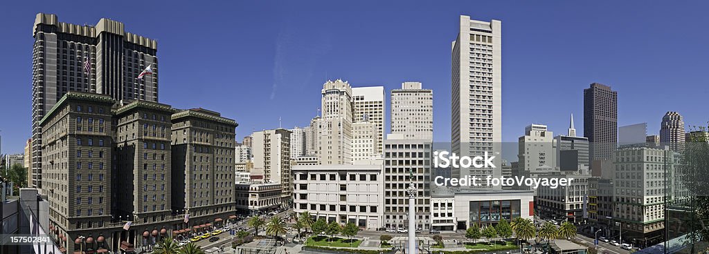 San Francisco Union Square, Калифорния город панорама города шоппинга - Стоковые фото Линия горизонта роялти-фри