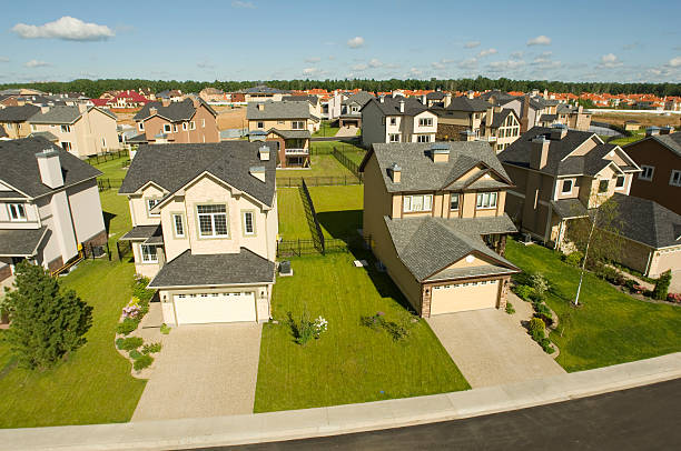 istock Suburban houses. High angle view. 157502967