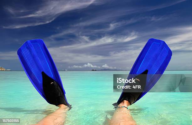 Fins Frente A Un Paraíso Tropical Beach Xxxl Foto de stock y más banco de imágenes de 20 a 29 años - 20 a 29 años, 20-24 años, Actividades recreativas