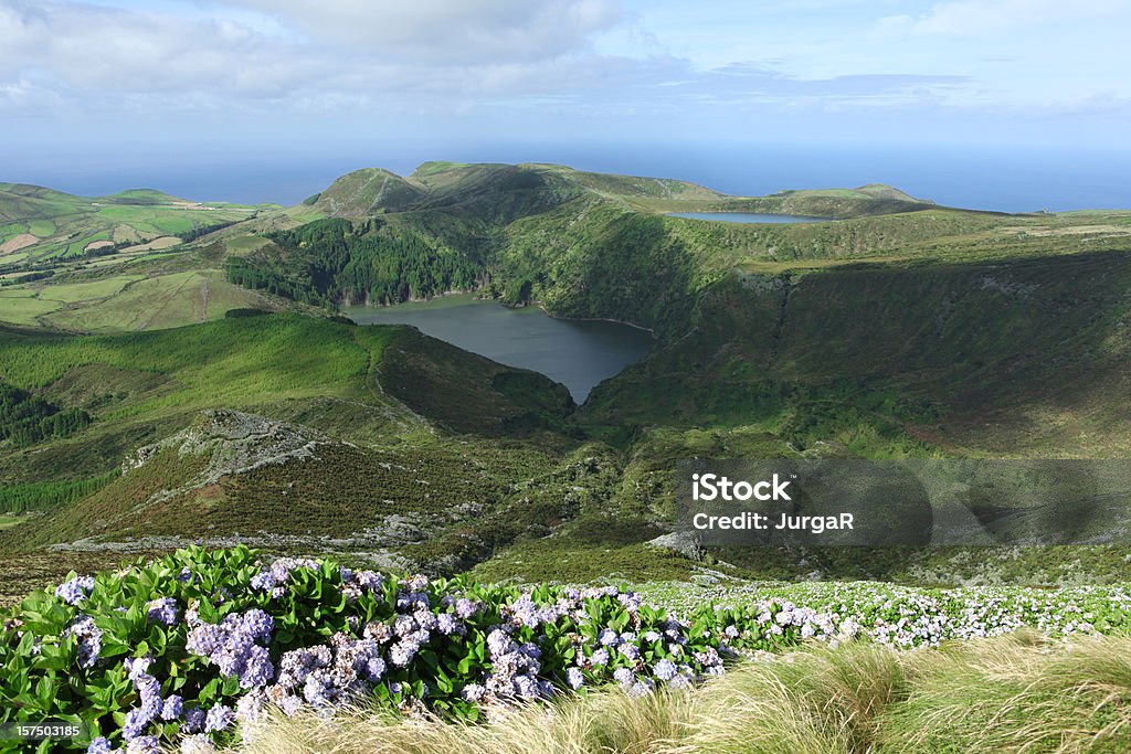 Arquipélago dos Açores Paisagem-Lakes na Ilha Flores - Royalty-free Ao Ar Livre Foto de stock