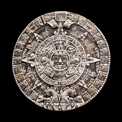 Typical Mayan Art Calendar Bas Relief Ruins