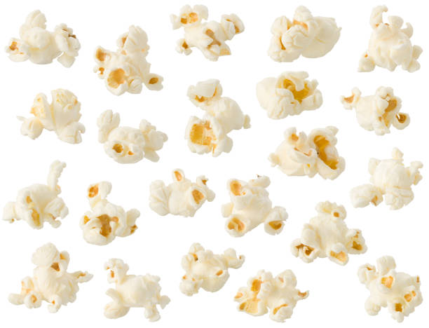Pop corn full frame detailed view\n from above. Top view.