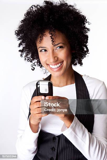 Schöne Frau Sms Stockfoto und mehr Bilder von Afrikanischer Abstammung - Afrikanischer Abstammung, Afro-Frisur, Am Telefon