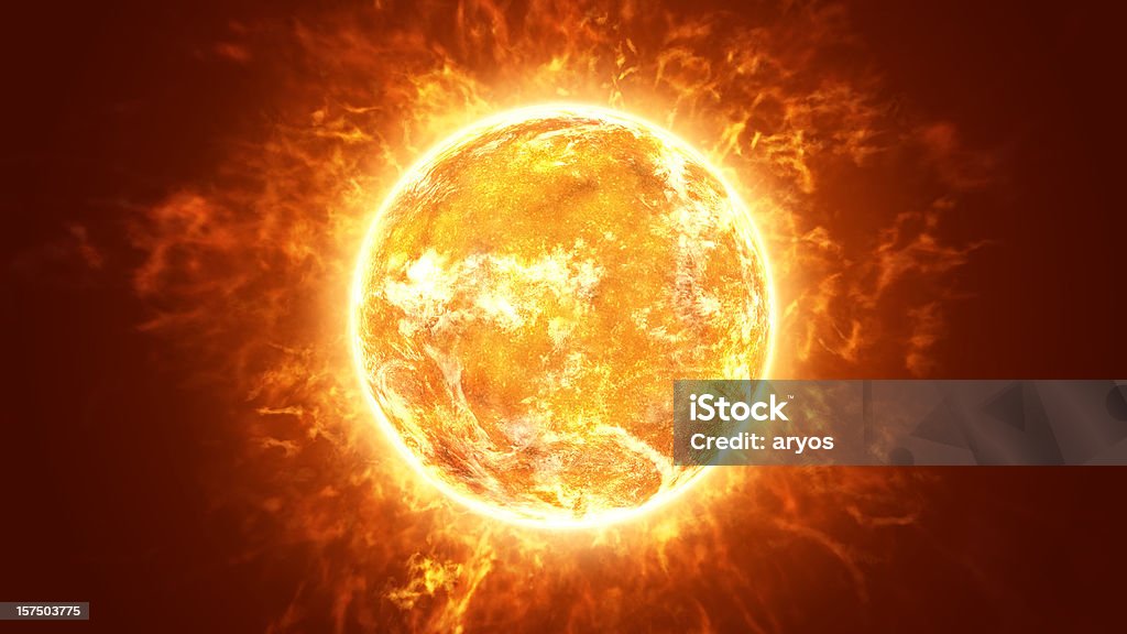 Caldo sole ardente - Foto stock royalty-free di Luce solare