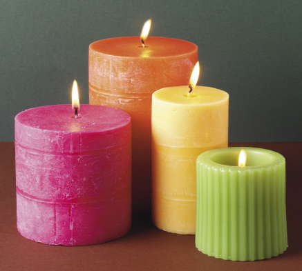 Candles as a decoration for a wedding party or a holiday.